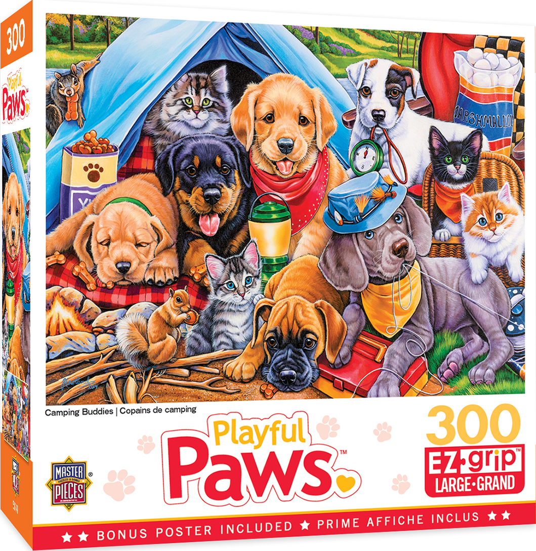 Пъзел Master Pieces от 300 XXL части - Сладки животни на къмпинг