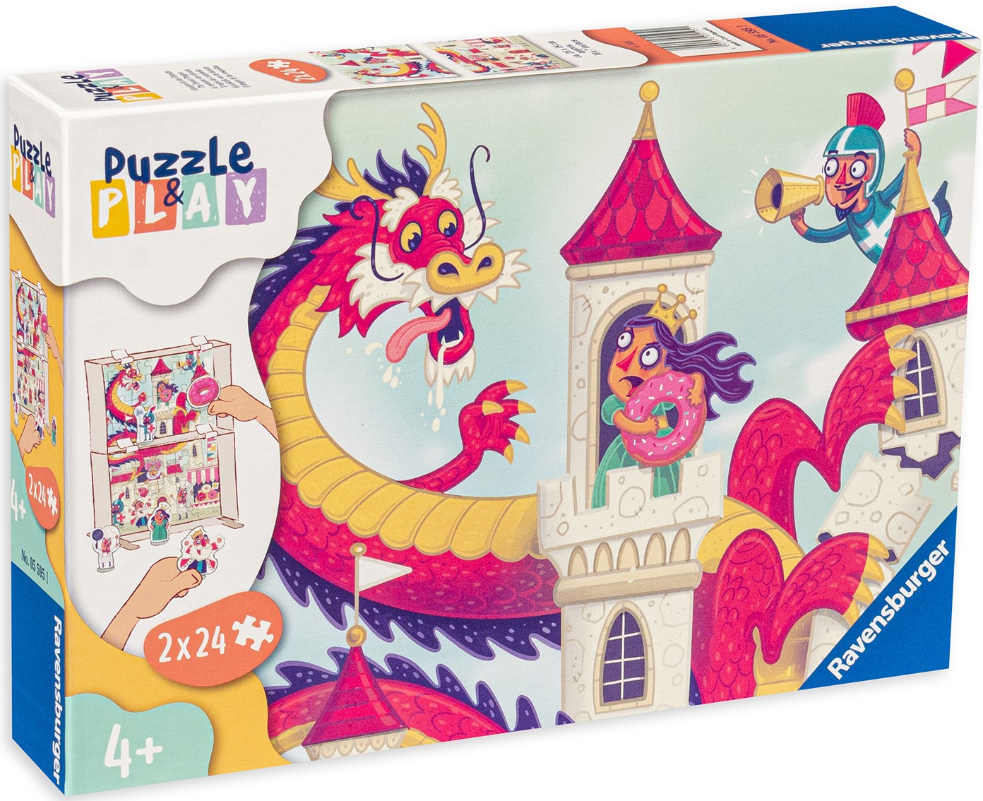 Пъзел-настолна игра Ravensburger от 2 х 24 части - Драконово царство