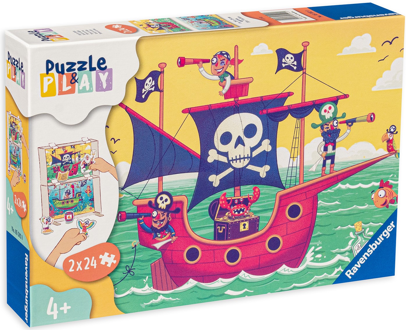 Пъзел-настолна игра Ravensburger от 2 х 24 части - Земя в полезрението