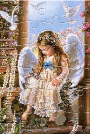 Пъзел-пощенска картичка Castorland от 24 части - Нежна любов