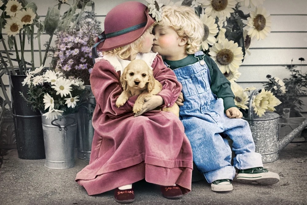 Пъзел-пощенска картичка Castorland от 24 части - Първа любов