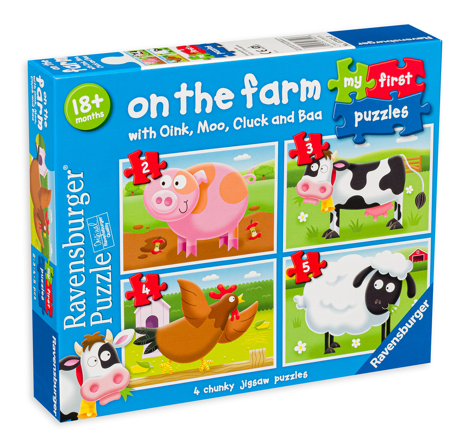 Пъзел Ravensburger 4 в 1 - Във фермата