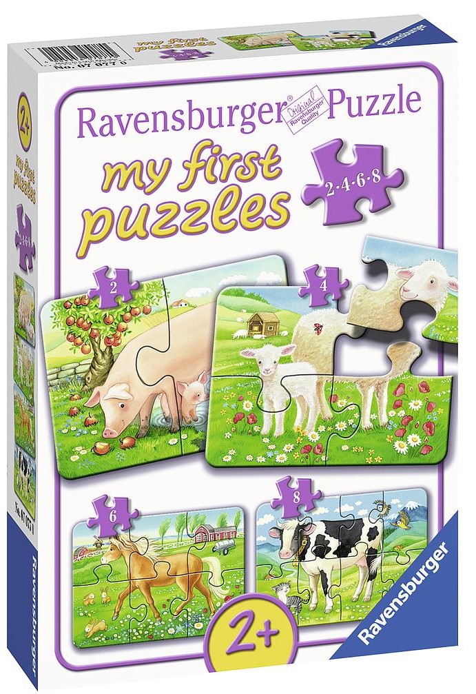 Пъзел Ravensburger 4 в 1  - Животни от фермата