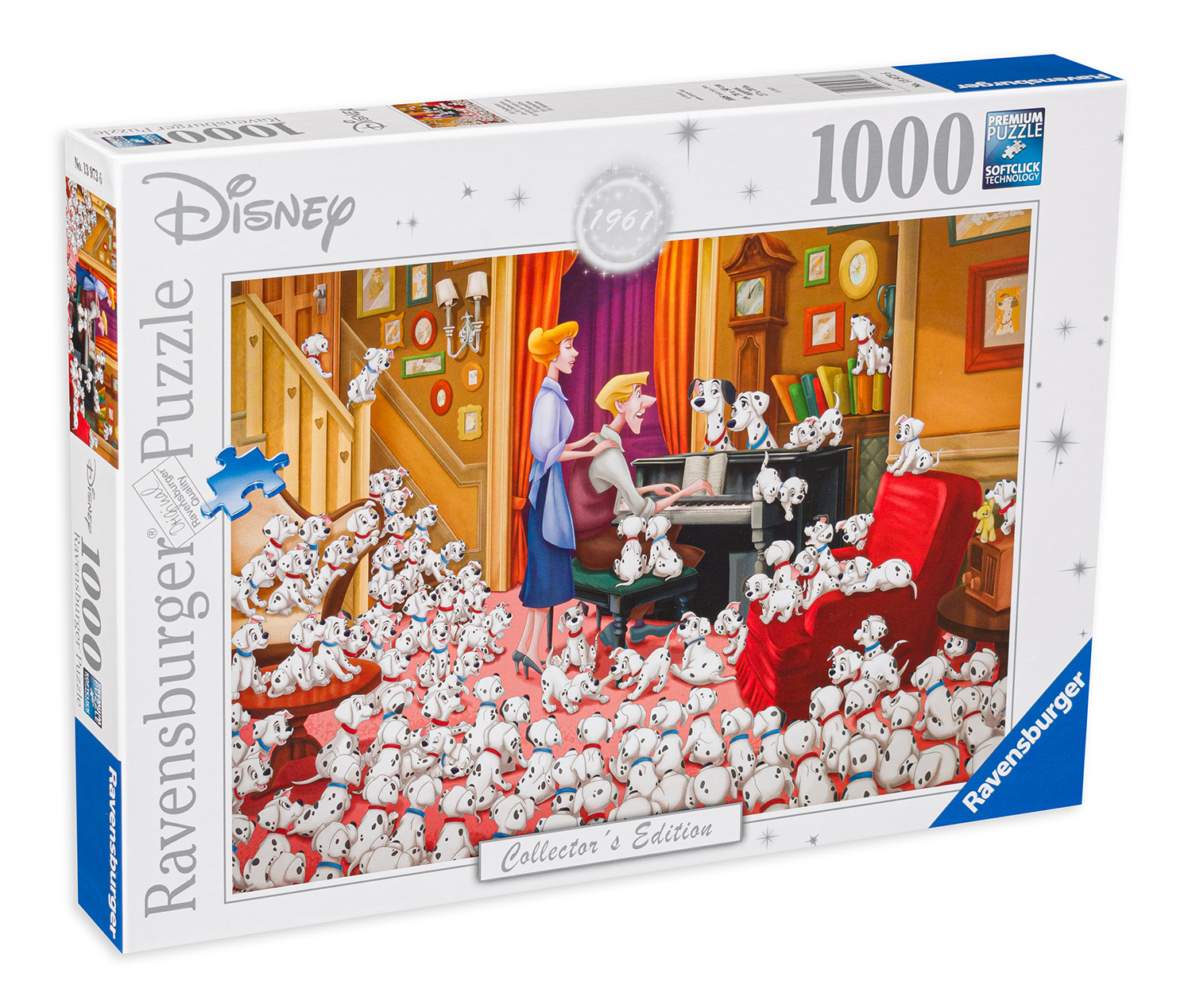 Пъзел Ravensburger от 1000 части - 101 далматинци пред пианото