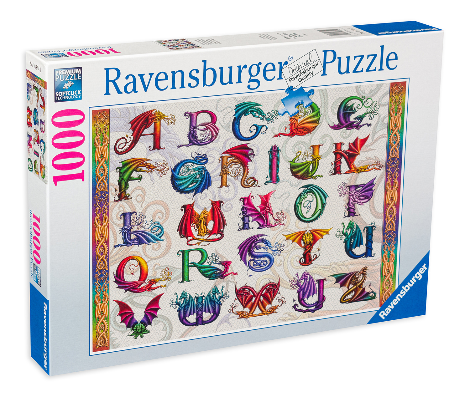 Пъзел Ravensburger от 1000 части - Азбука с дракони