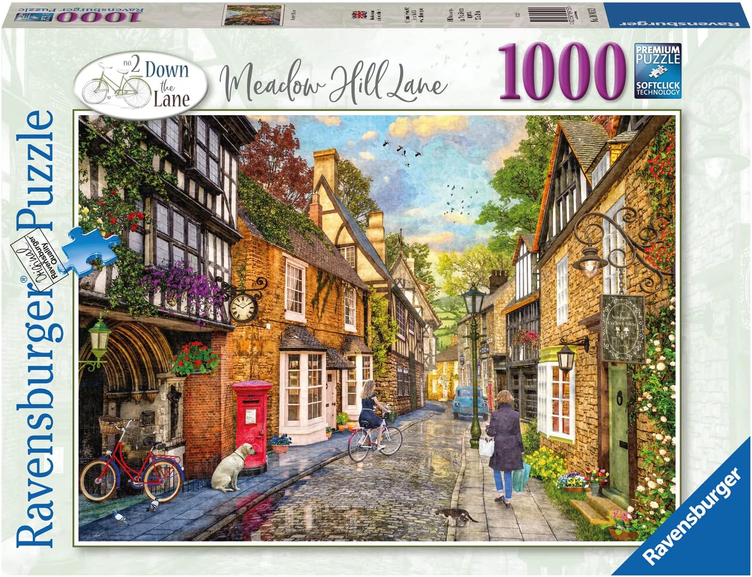 Пъзел Ravensburger от 1000 части - Down the Lane No.2, Meadow Hill Lane