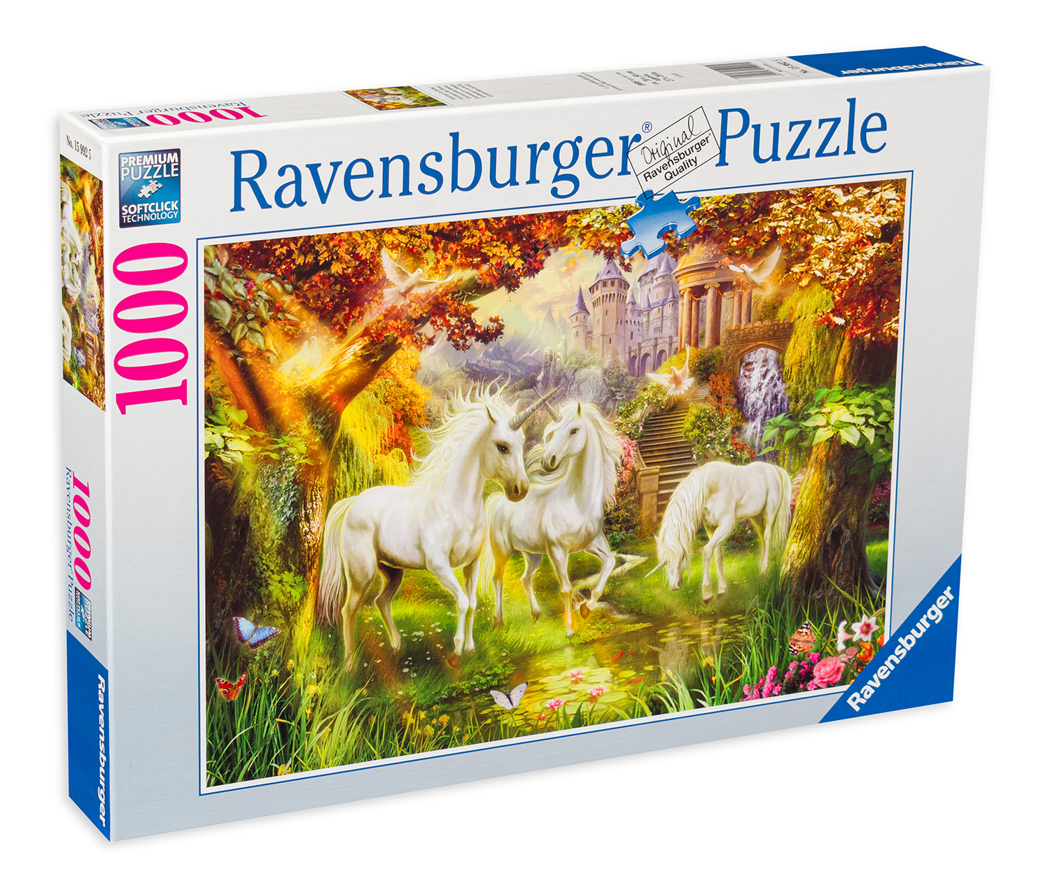 Пъзел Ravensburger от 1000 части - Еднорози в гората