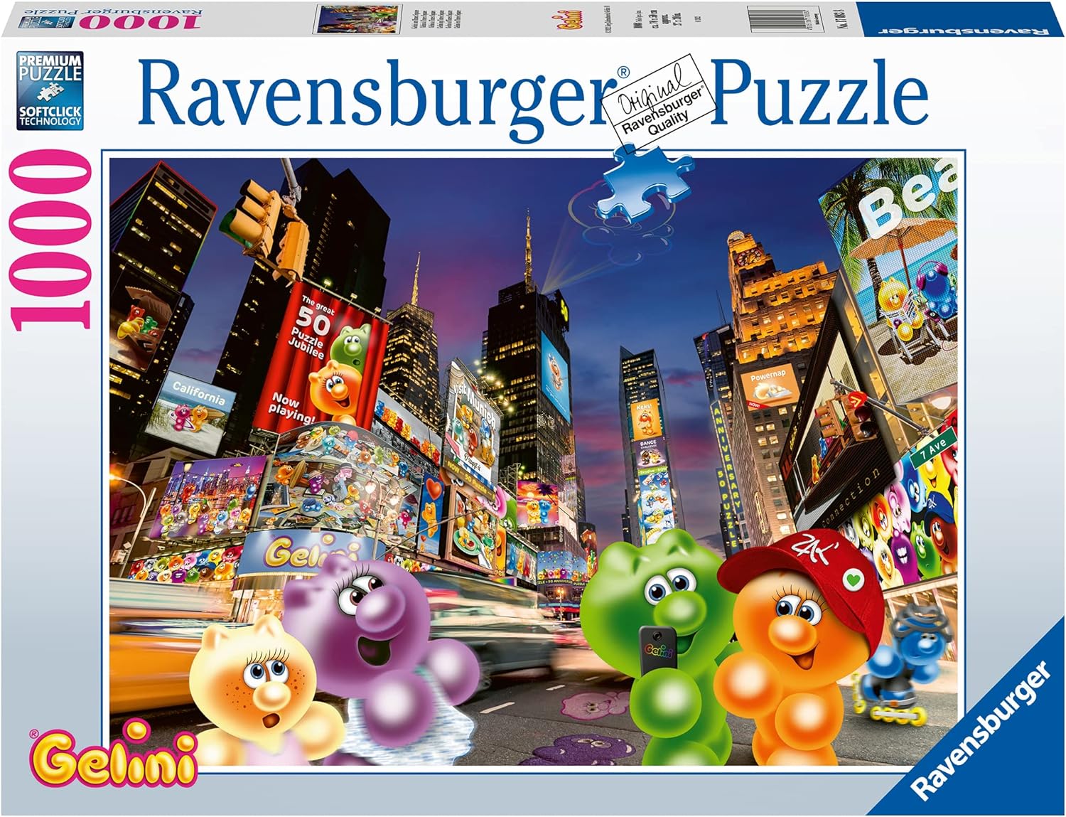Пъзел Ravensburger от 1000 части - Гелини на Таймс Скуеър