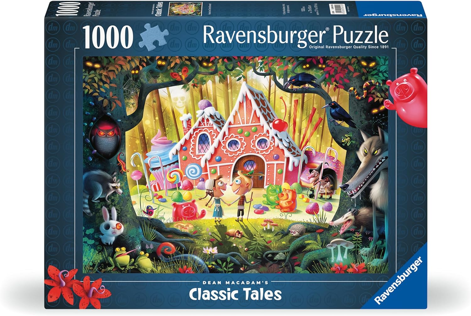 Пъзел Ravensburger от 1000 части - Хензел и Гретел - Внимавайте!