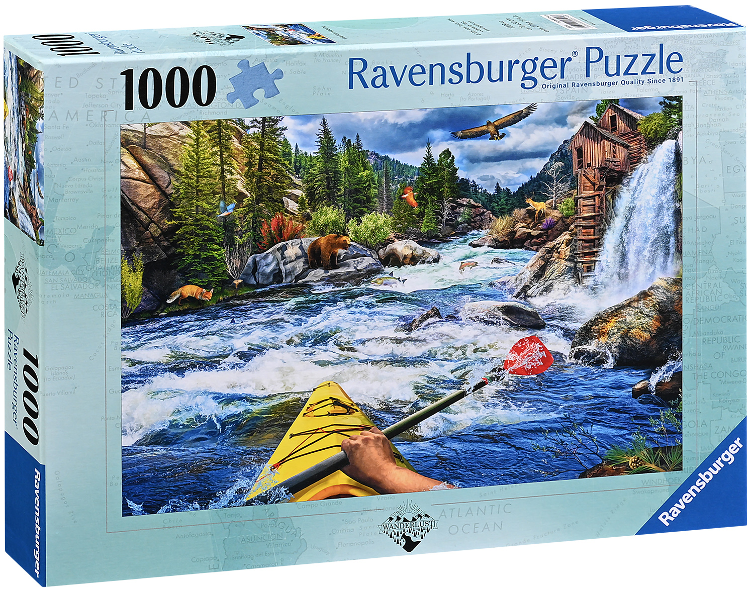 Пъзел Ravensburger от 1000 части - Каякинг в бързи води