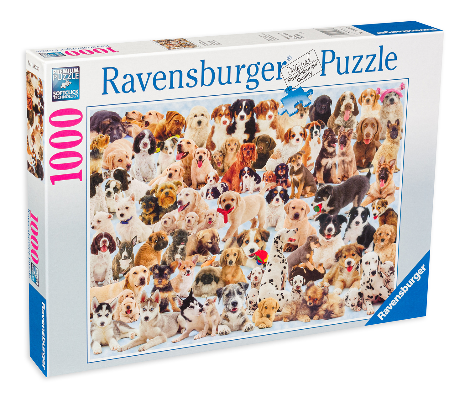 Пъзел Ravensburger от 1000 части - Колаж с кучета