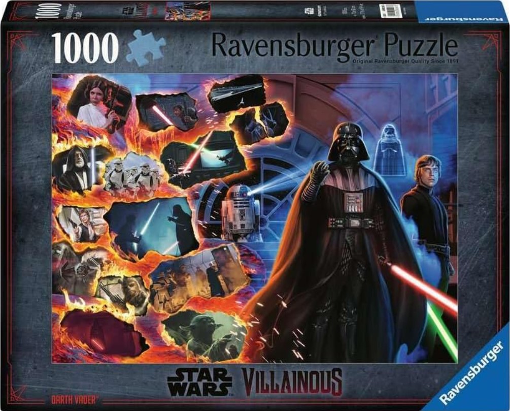 Пъзел Ravensburger от 1000 части - Междузвездни войни Злодеи: Дарт Вейдър
