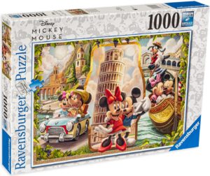 Пъзел Ravensburger от 1000 части - Мики и Мини на ваканция