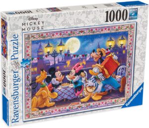 Пъзел Ravensburger от 1000 части - Мики и Мини на вечеря