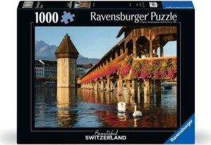 Пъзел Ravensburger от 1000 части - Мостът Капелбрюке в Люцерн, Швейцария