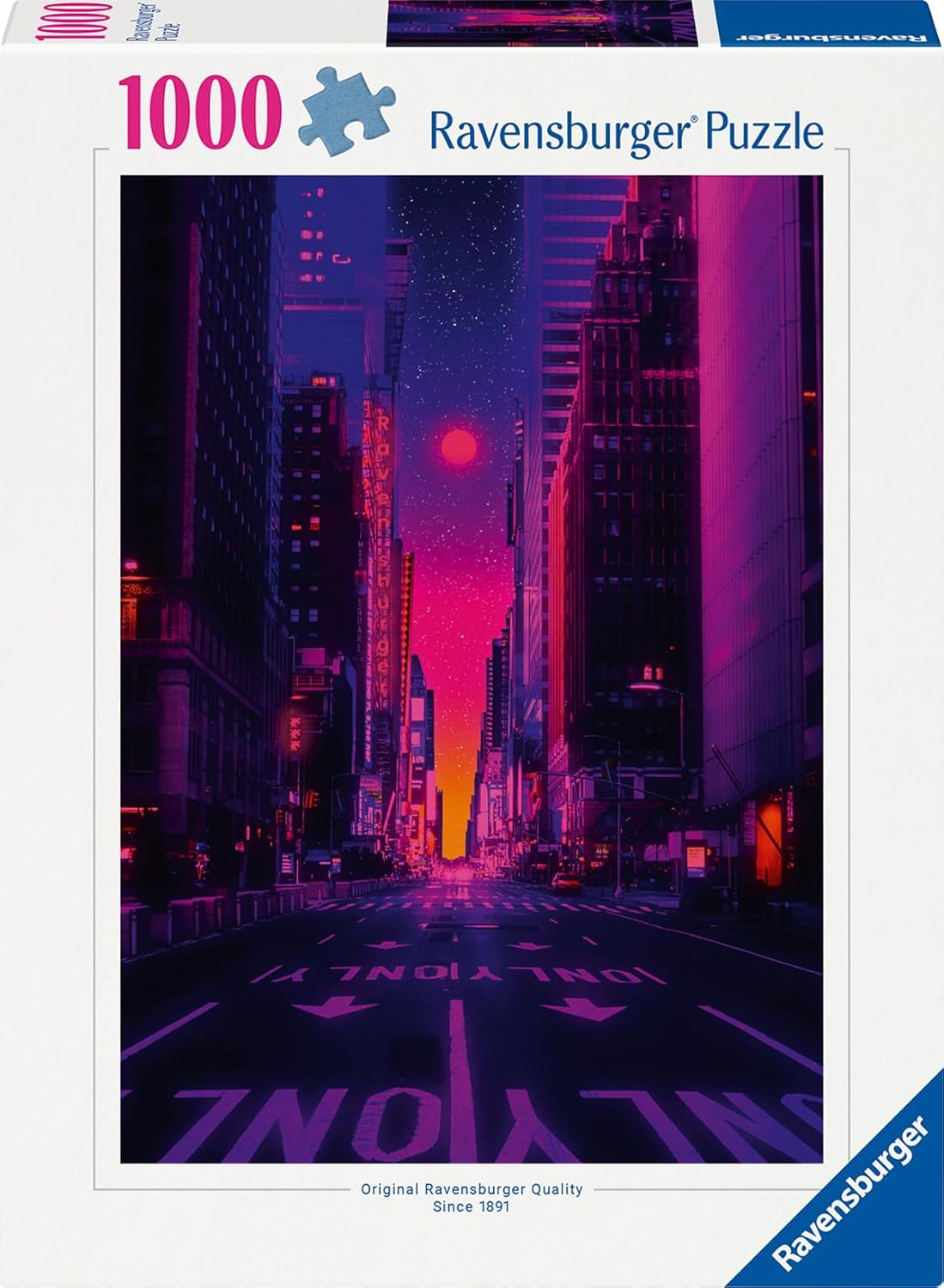 Пъзел Ravensburger от 1000 части - Ню Йорк в неонови светлини