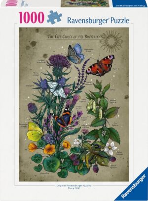 Пъзел Ravensburger от 1000 части - Пеперуден кръговрат