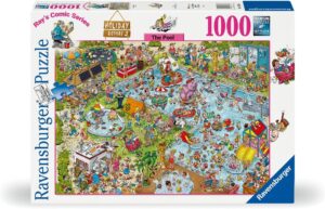 Пъзел Ravensburger от 1000 части - Почивна станция 3 - Басейнът