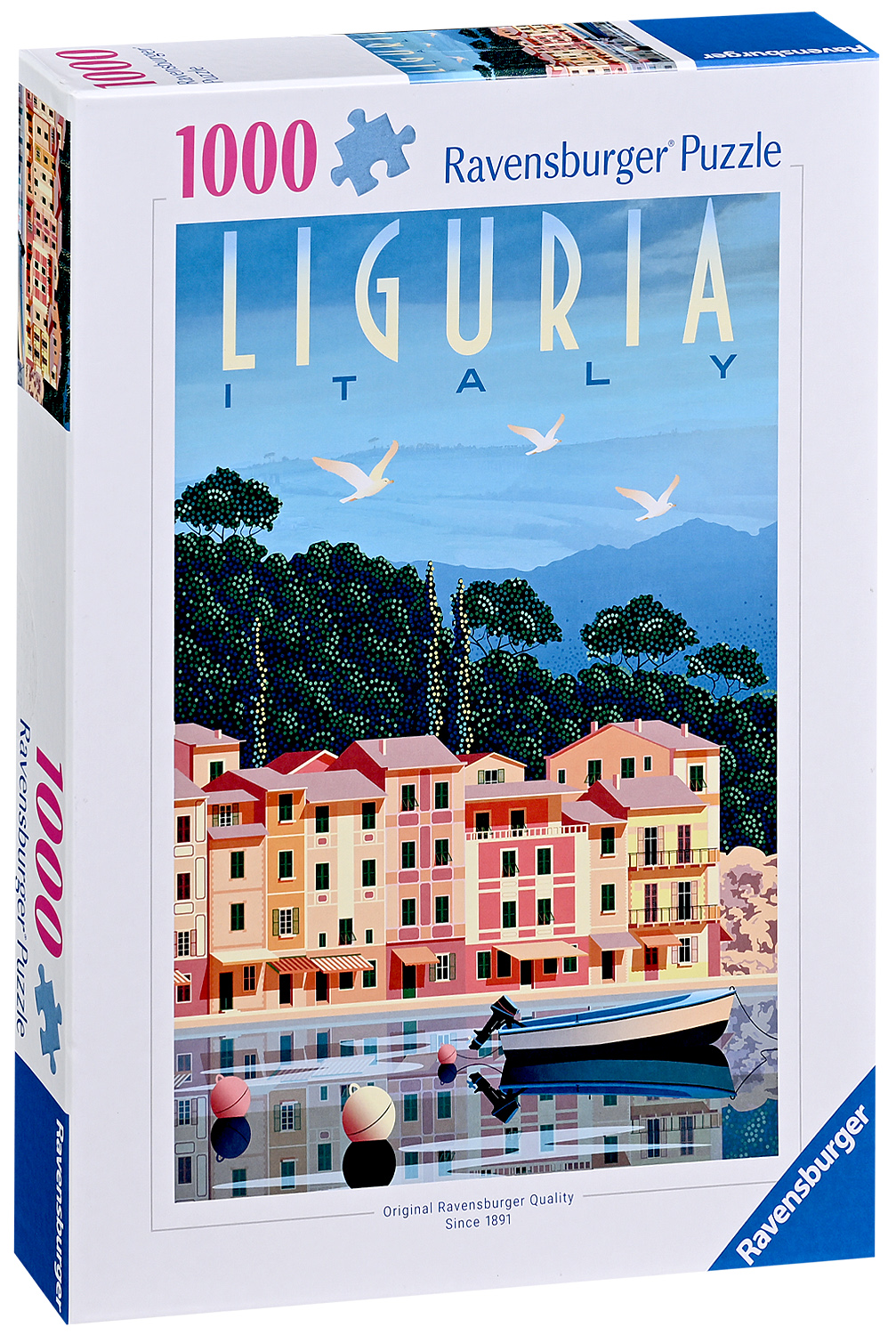 Пъзел Ravensburger от 1000 части - Пощенска картичка от Лигурия