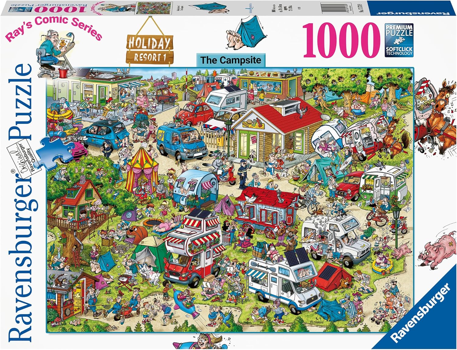 Пъзел Ravensburger от  1000 части - Ваканционен курорт 1 - Къмпингът
