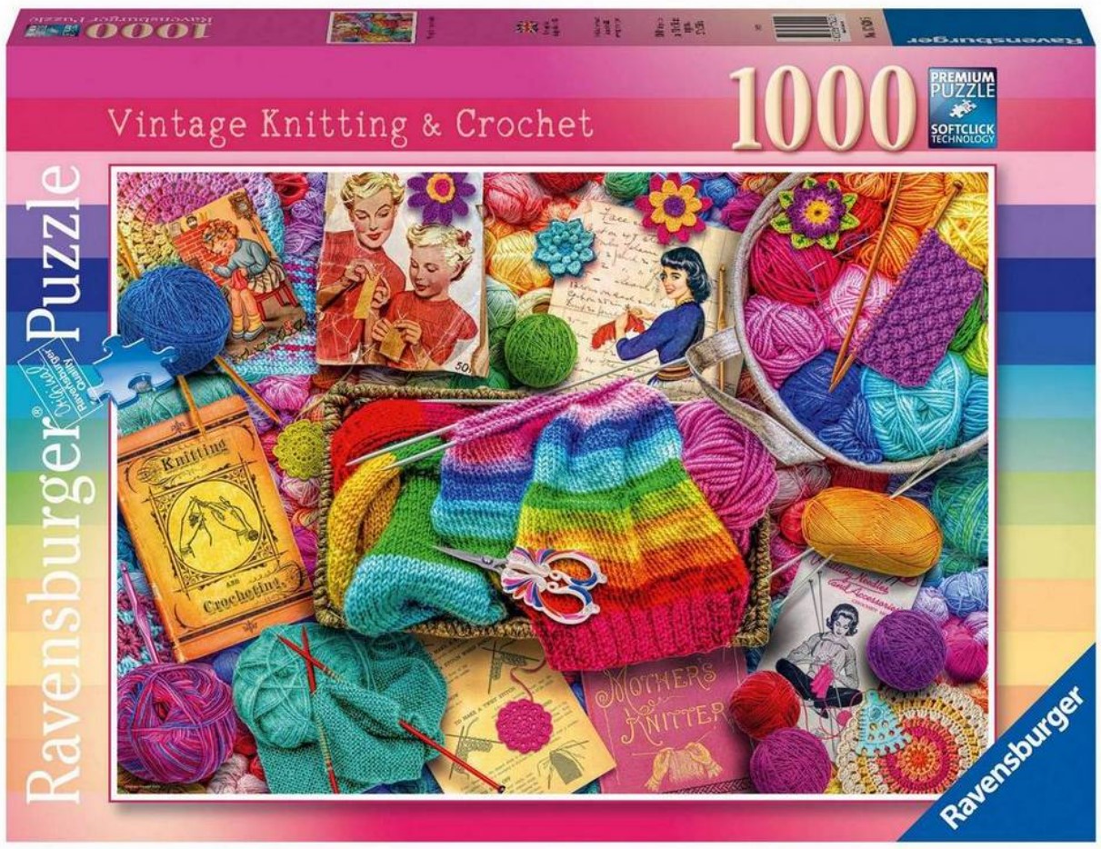 Пъзел Ravensburger от 1000 части - Винтидж плетене на една кука