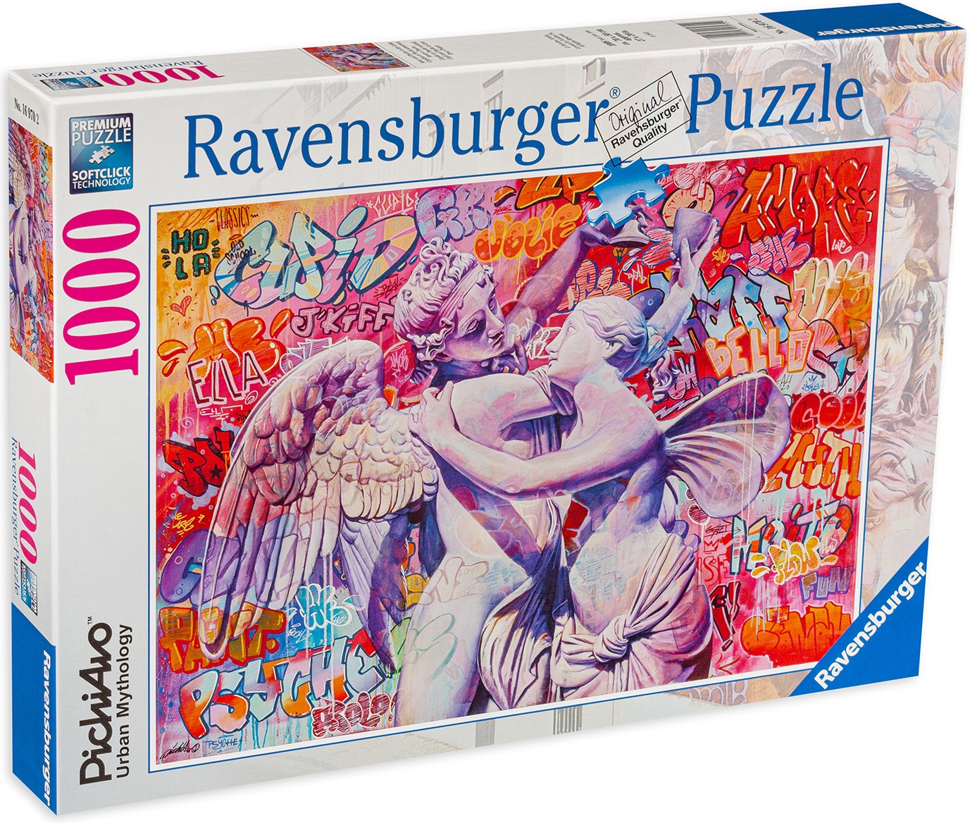 Пъзел Ravensburger от 1000 части - Влюбени Купидон и Психея