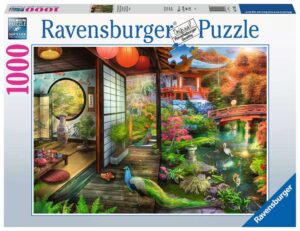 Пъзел Ravensburger от 1000 части - Японска градинска чайна в Киото