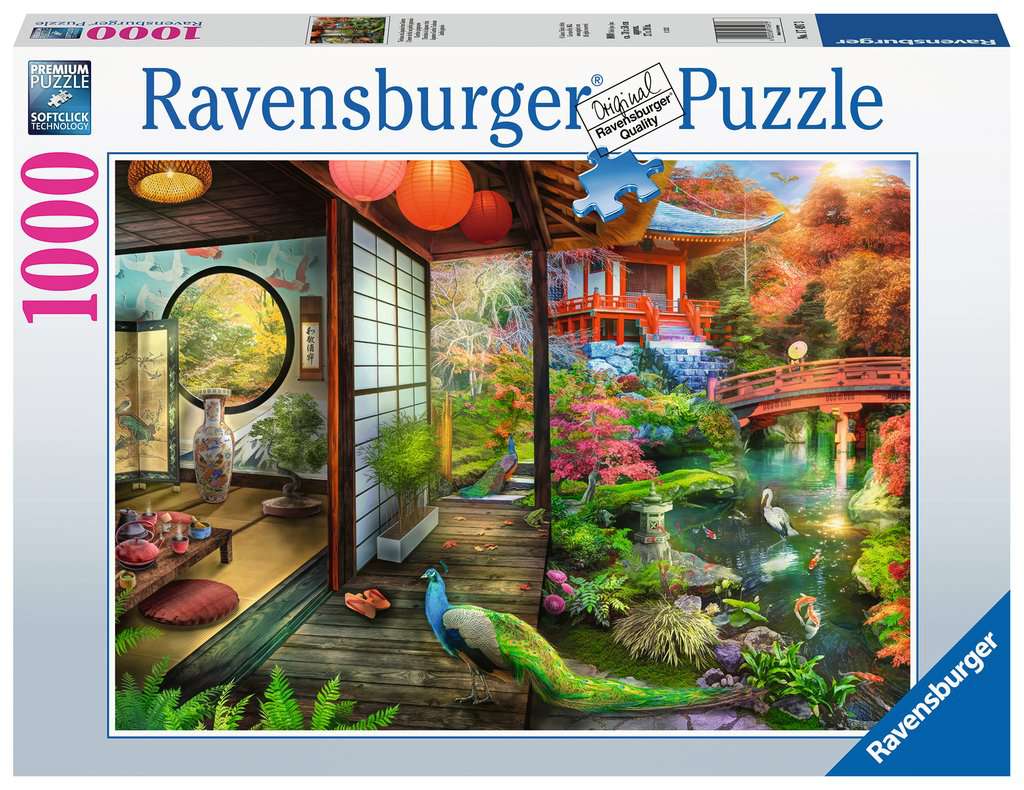 Пъзел Ravensburger от 1000 части - Японска градинска чайна в Киото