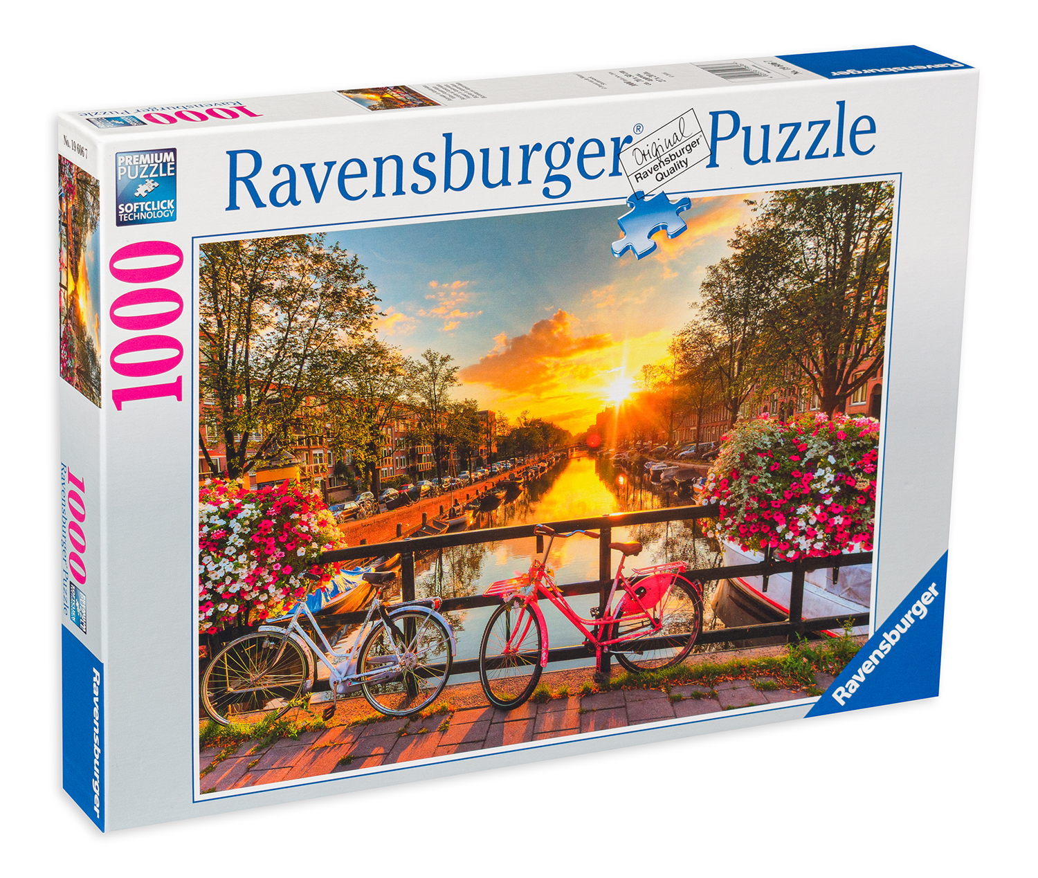 Пъзел Ravensburger от 1000 части - Залез над Амстердам