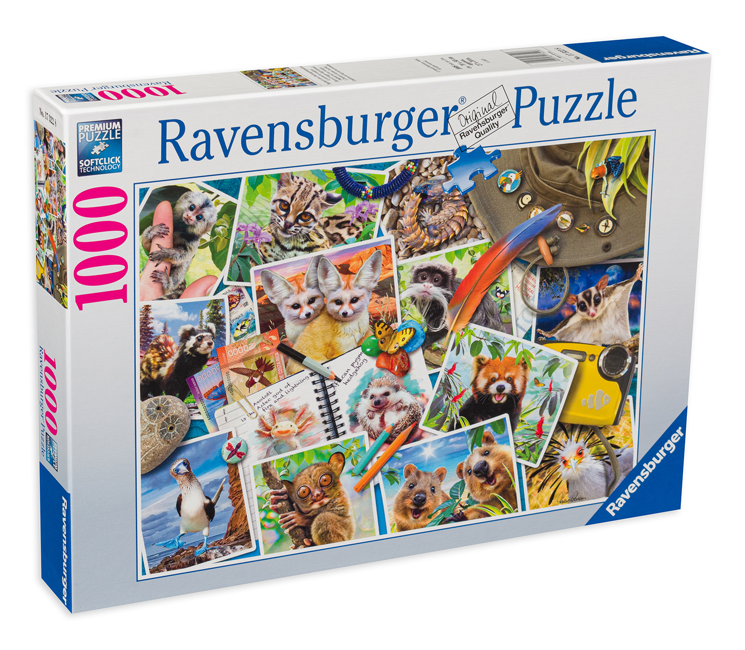 Пъзел Ravensburger от 1000 части - Животински дневник на пътешественика