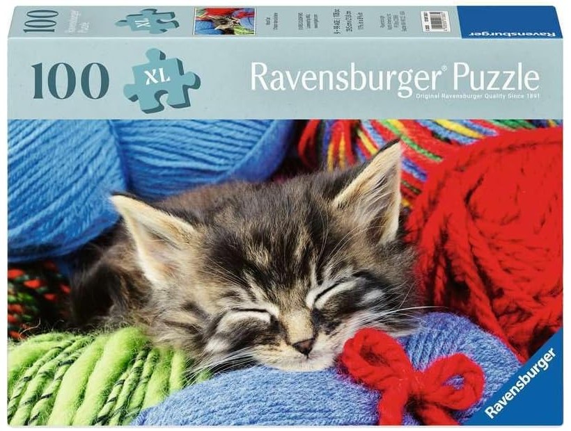 Пъзел Ravensburger от 100 XL части - Коте сред вълна