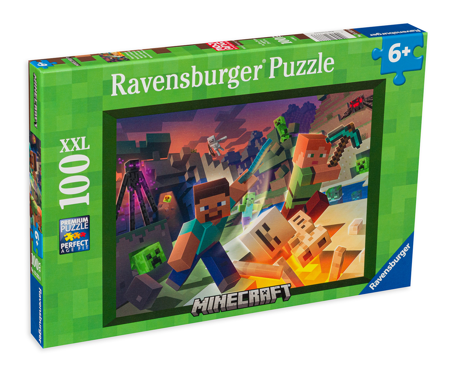 Пъзел Ravensburger от 100 XXL части - Чудовища от Майнкрафт