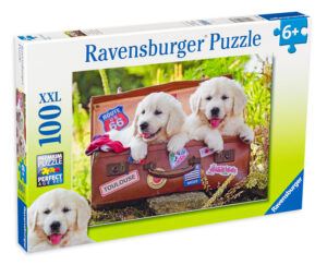 Пъзел Ravensburger от 100 XXL части - Пътуващи кученца