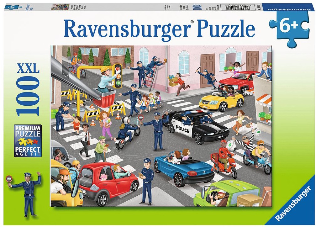 Пъзел Ravensburger от 100 XXL части - Полицейски патрул