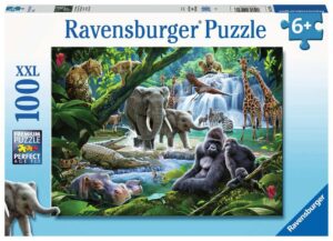 Пъзел Ravensburger от 100 XXL части - Животни в джунглата