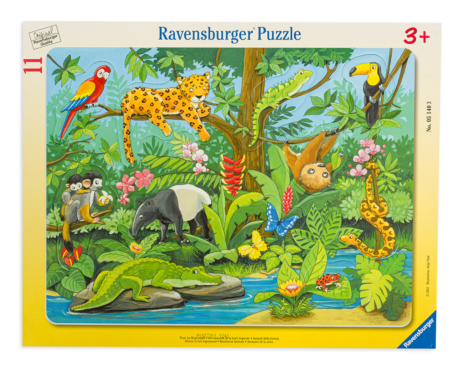 Пъзел Ravensburger от 11 части - Тропически животни