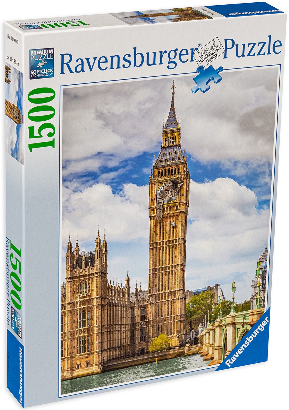 Пъзел Ravensburger от 1500 части - Биг Бен с котка