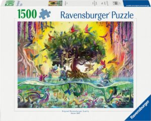 Пъзел Ravensburger от 1500 части - Еднорогът от езерото и неговите приятели