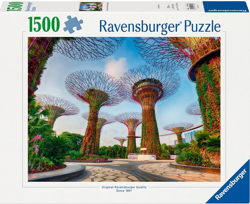 Пъзел Ravensburger от 1500 части - Градина край залив в Сингапур
