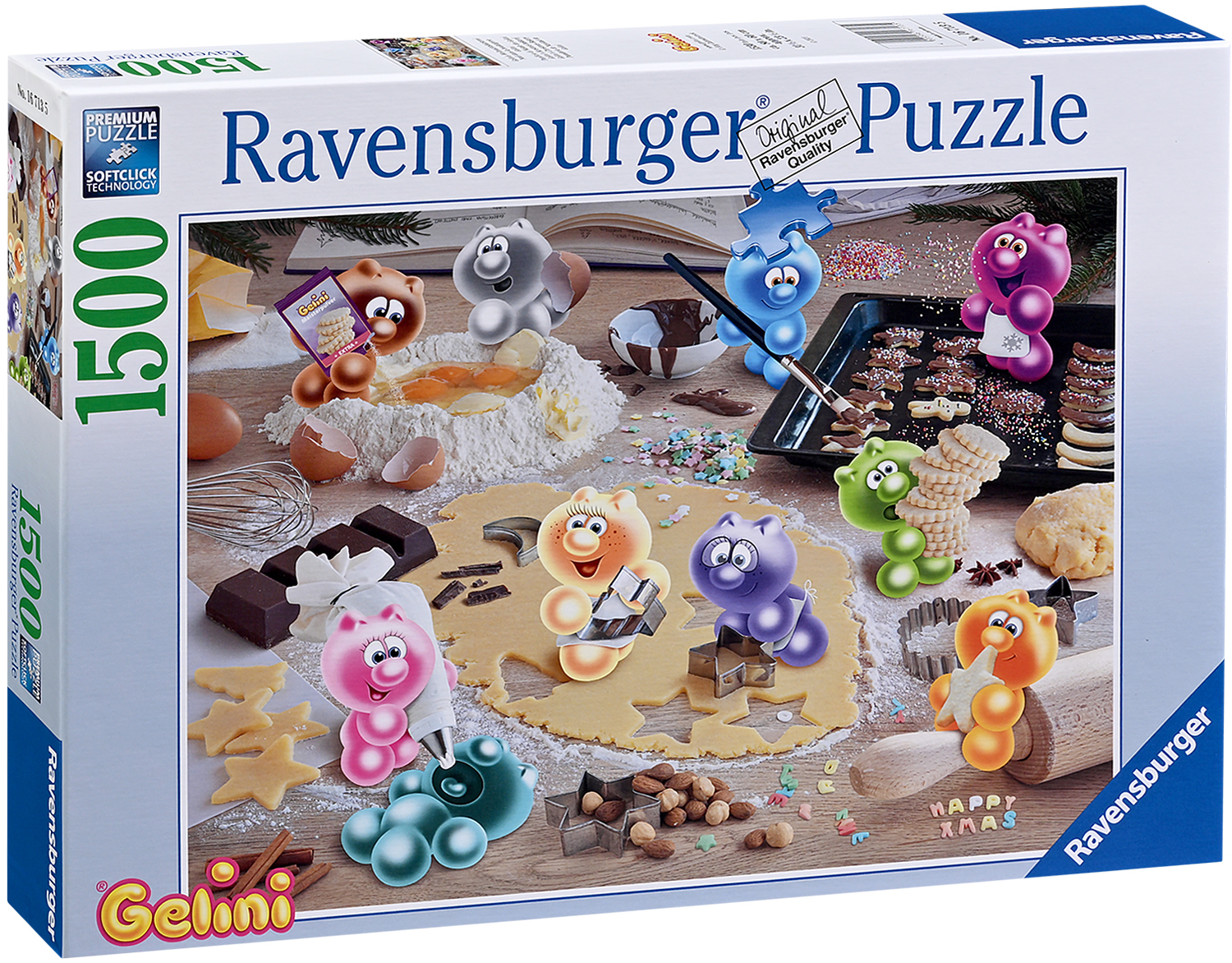 Пъзел Ravensburger от 1500 части - Коледната пекарна на Гелини