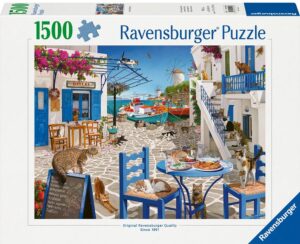 Пъзел Ravensburger от 1500 части - Котките на Миконос