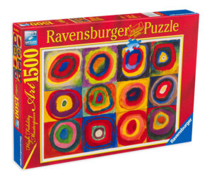 Пъзел Ravensburger от 1500 части - Квадрати с концентрични окръжности, Василий Кандински