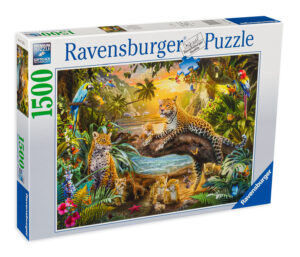 Пъзел Ravensburger от 1500 части - Леопарди в джунглата