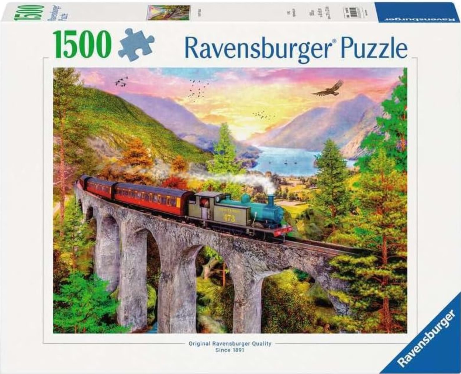 Пъзел Ravensburger от 1500 части - Пътуване с влак през есента
