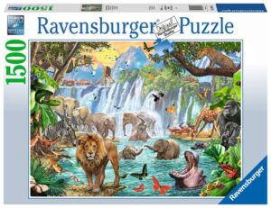 Пъзел Ravensburger от 1500 части - Сафари край водопада