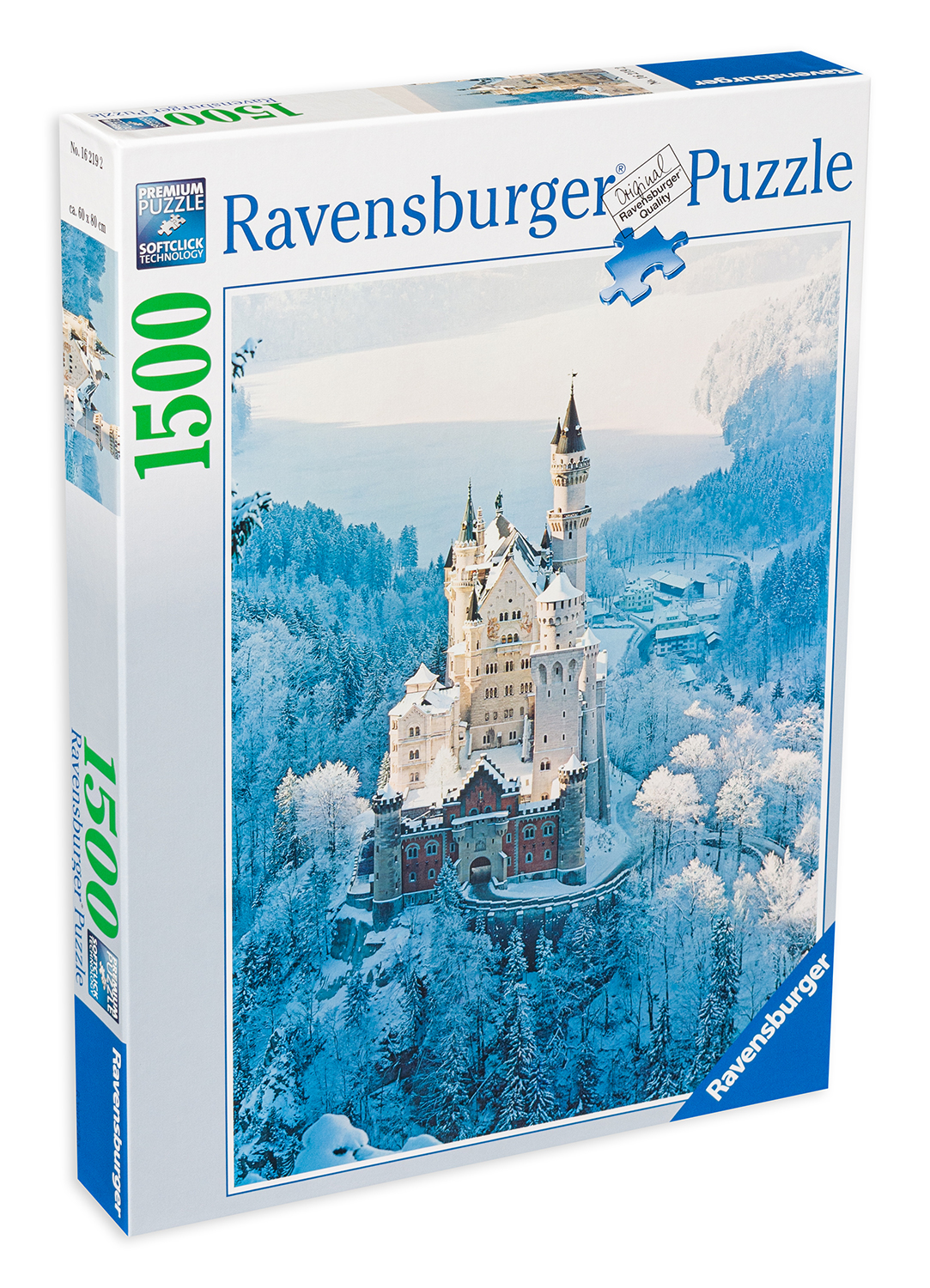 Пъзел Ravensburger от 1500 части - Замъкът Нойшванщайн през зимата