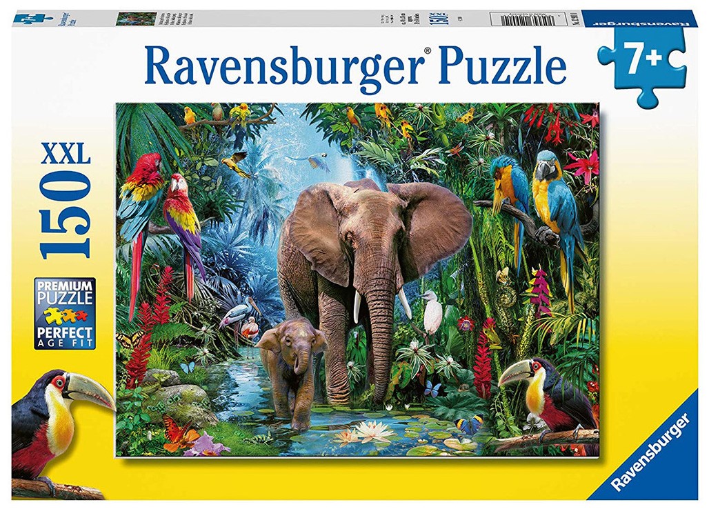 Пъзел Ravensburger от 150 XXL части - Слонове в оазиса