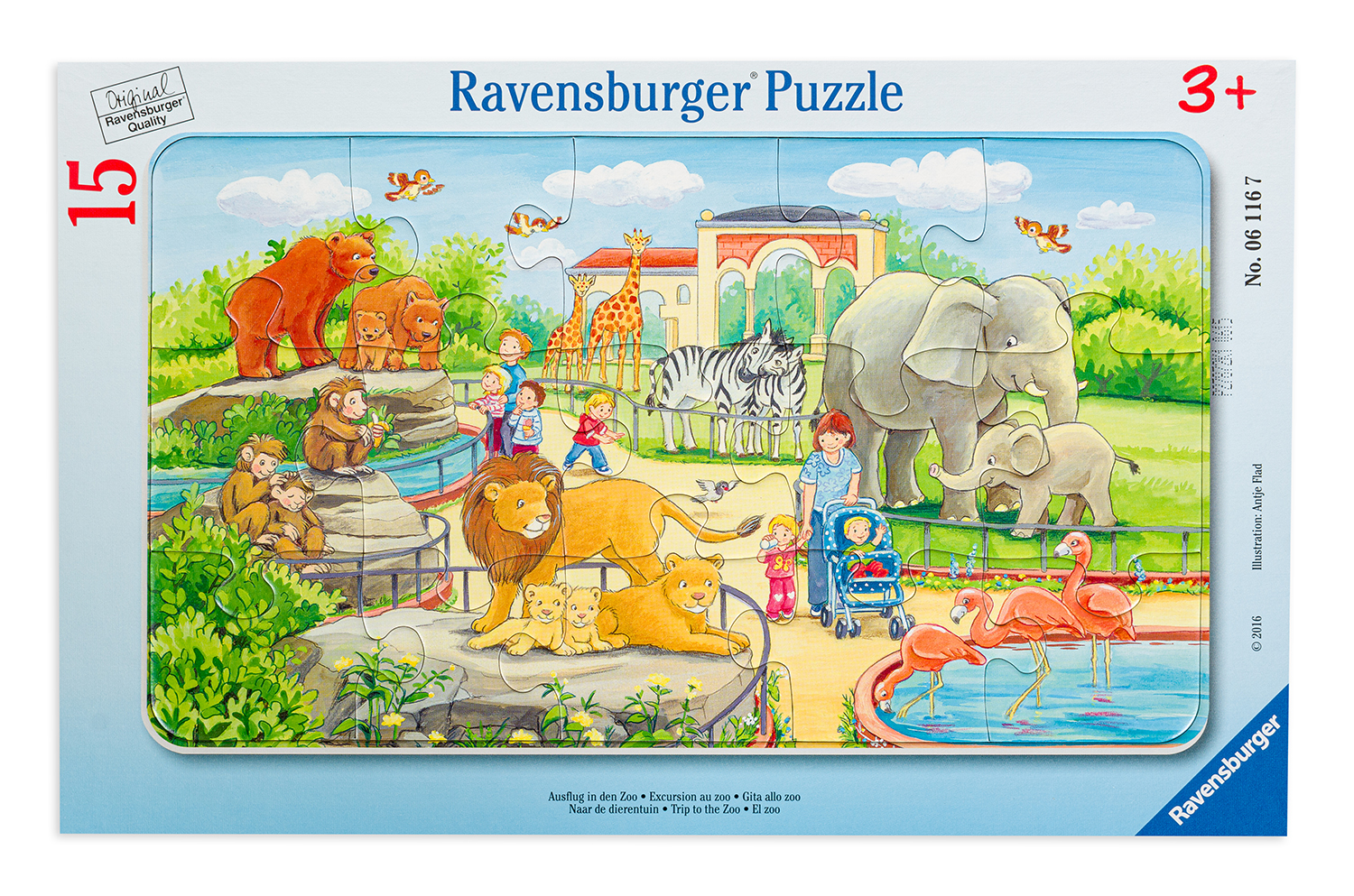 Пъзел Ravensburger от 15 части - Разходка до зоопарка