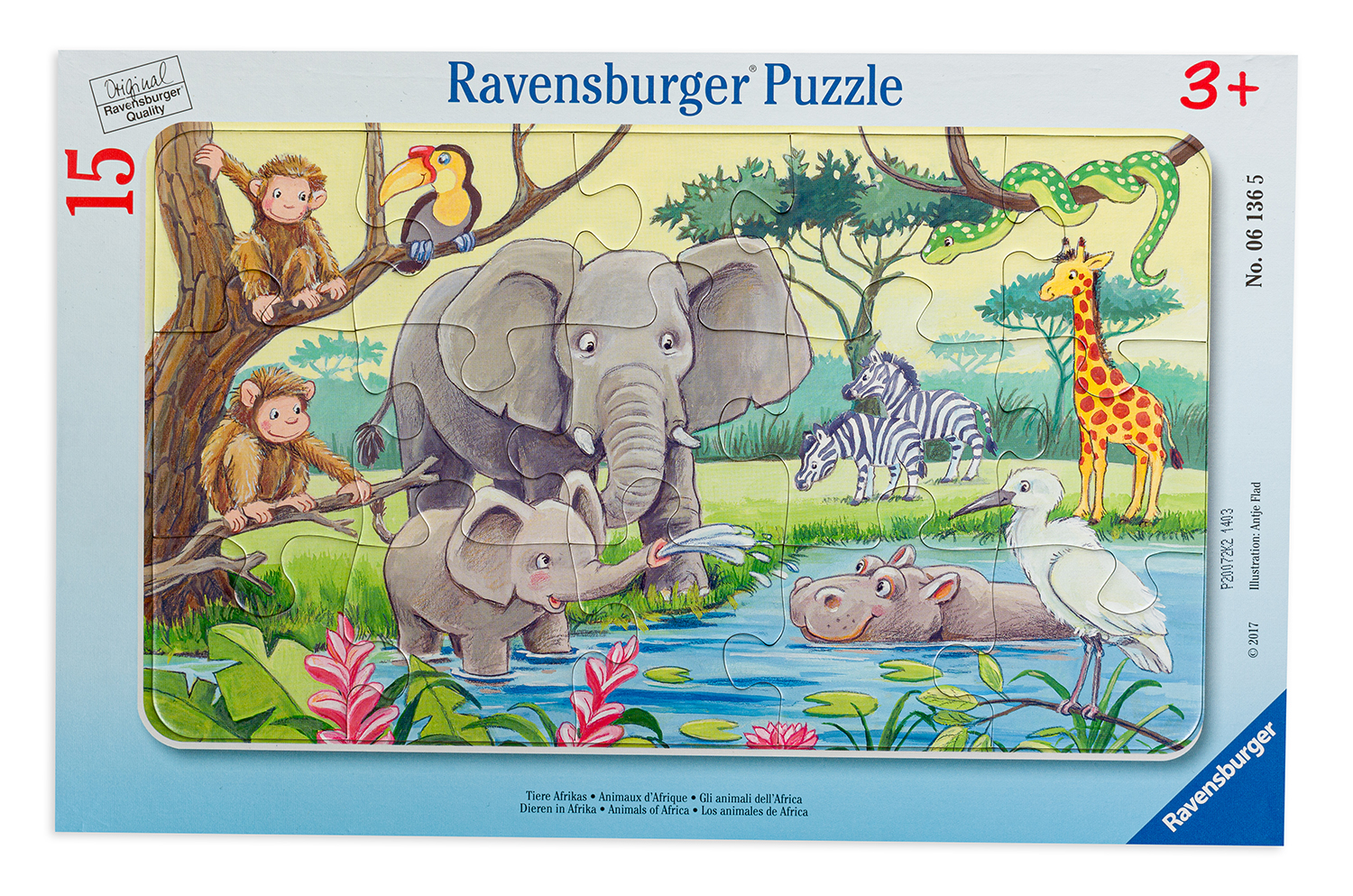 Пъзел Ravensburger от 15 части - Животните на Африка