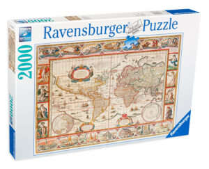Пъзел Ravensburger от 2000 части - Древна карта на света от 1650